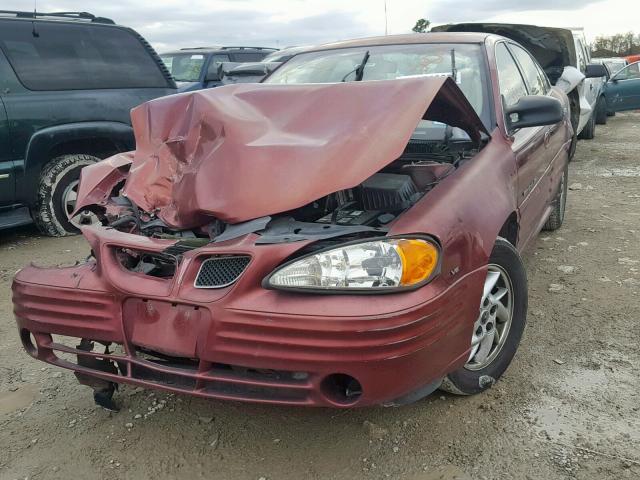 1G2NF52EX1M655999 - 2001 PONTIAC GRAND AM S BURGUNDY photo 2