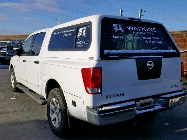 1N6AA07B54N573006 - 2004 NISSAN TITAN WHITE photo 3