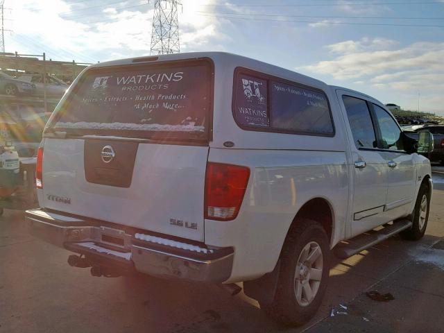 1N6AA07B54N573006 - 2004 NISSAN TITAN WHITE photo 4