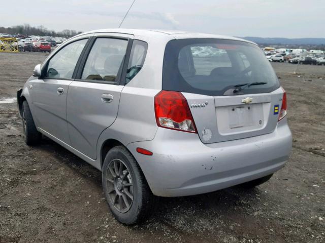 KL1TD66617B693490 - 2007 CHEVROLET AVEO BASE Gümüş foto 3