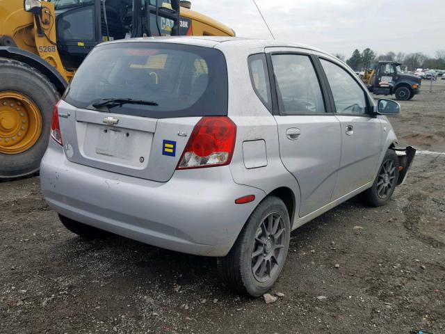 KL1TD66617B693490 - 2007 CHEVROLET AVEO BASE Gümüş foto 4