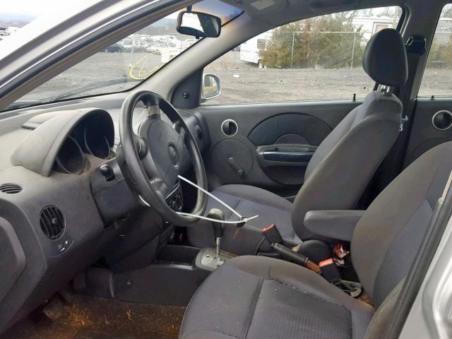 KL1TD66617B693490 - 2007 CHEVROLET AVEO BASE Gümüş foto 5