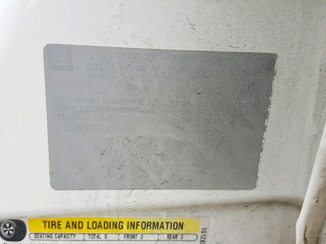 1G1ZK577784289280 - 2008 CHEVROLET MALIBU LTZ თეთრი ფოტო 10