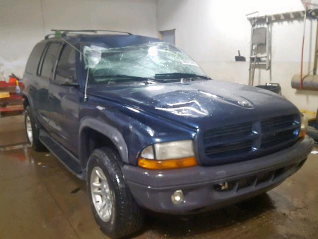 1D4HS38N03F525062 - 2003 DODGE DURANGO SP BLUE photo 1