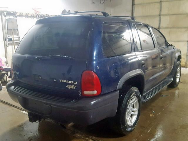 1D4HS38N03F525062 - 2003 DODGE DURANGO SP BLUE photo 4