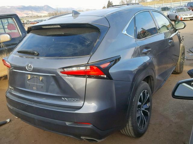 JTJBARBZ9F2006041 - 2015 LEXUS NX 200T CHARCOAL photo 4