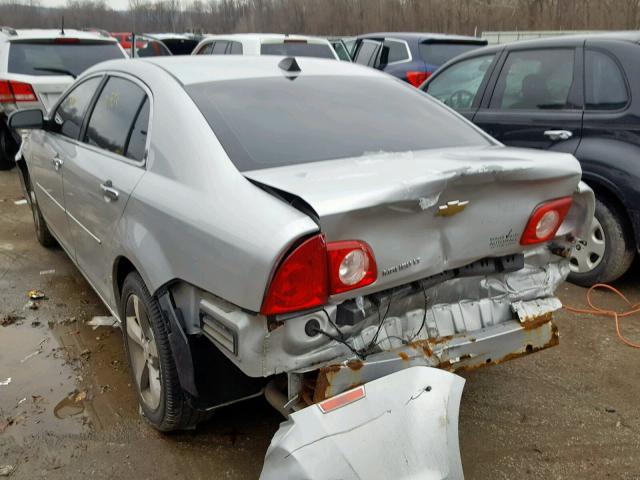 1G1ZC5E08CF112768 - 2012 CHEVROLET MALIBU 1LT SILVER photo 3