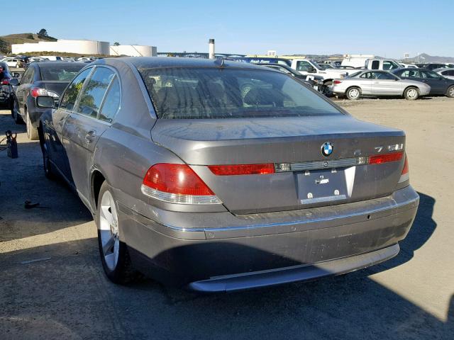 WBAGN63433DR12925 - 2003 BMW 745 LI GRAY photo 3