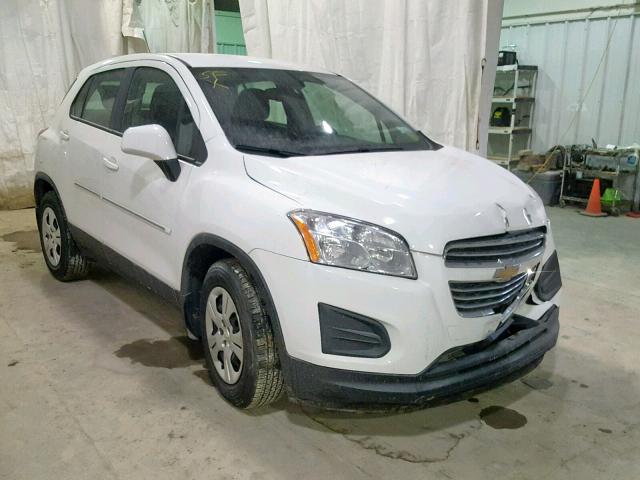 KL7CJKSB8FB193433 - 2015 CHEVROLET TRAX LS WHITE photo 1