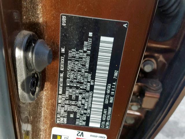 4T3BK11A89U004905 - 2009 TOYOTA VENZA BASE BROWN photo 10