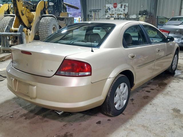 1C3AL46U01N531107 - 2001 CHRYSLER SEBRING LX BEIGE photo 4