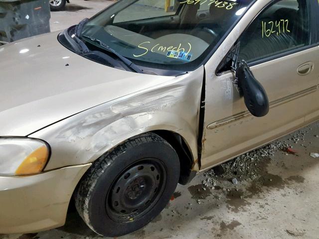 1C3AL46U01N531107 - 2001 CHRYSLER SEBRING LX BEIGE photo 9