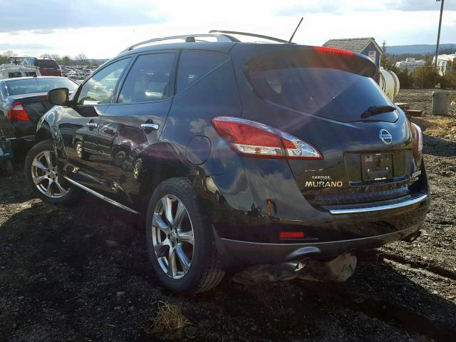 JN8AZ1MWXCW219505 - 2012 NISSAN MURANO S BLACK photo 3