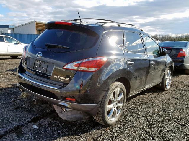 JN8AZ1MWXCW219505 - 2012 NISSAN MURANO S BLACK photo 4