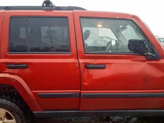 1J8HG48N56C100522 - 2006 JEEP COMMANDER RED photo 9