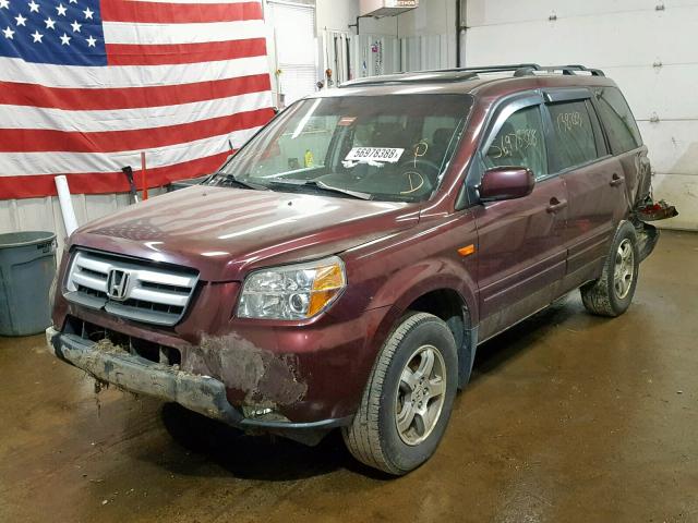 5FNYF18368B010034 - 2008 HONDA PILOT SE BURGUNDY photo 2