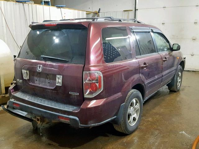 5FNYF18368B010034 - 2008 HONDA PILOT SE BURGUNDY photo 4