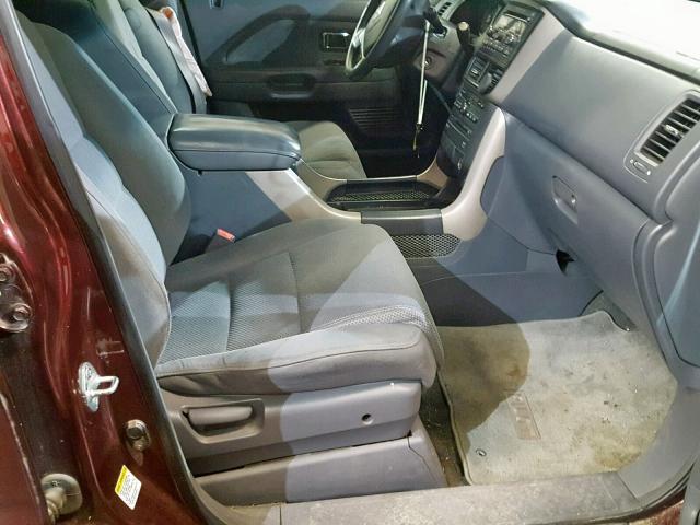 5FNYF18368B010034 - 2008 HONDA PILOT SE BURGUNDY photo 5