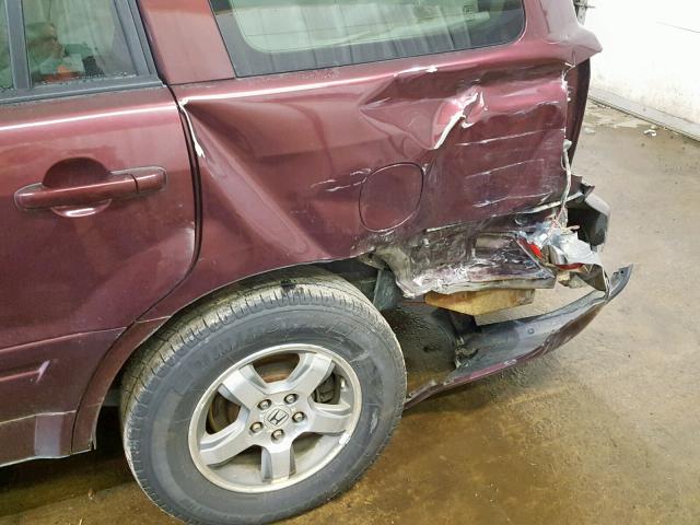 5FNYF18368B010034 - 2008 HONDA PILOT SE BURGUNDY photo 9