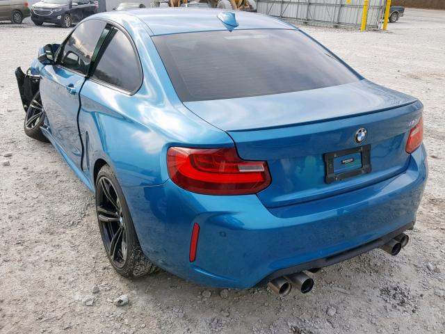 WBS1H9C38HV887359 - 2017 BMW M2 BLUE photo 3