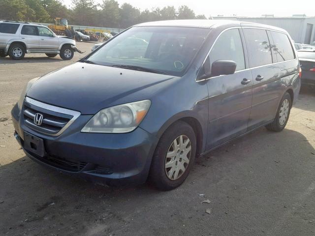 5FNRL38225B098348 - 2005 HONDA ODYSSEY LX BLUE photo 2