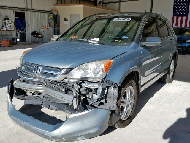 5J6RE4H78AL043318 - 2010 HONDA CR-V EXL BLUE photo 2