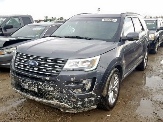 1FM5K7F85HGD78965 - 2017 FORD EXPLORER L BLACK photo 2