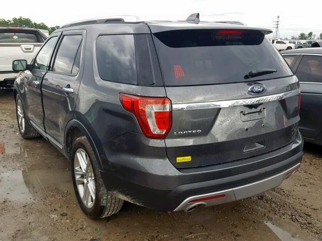 1FM5K7F85HGD78965 - 2017 FORD EXPLORER L BLACK photo 3