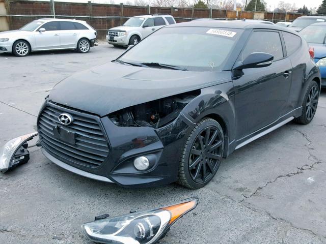 KMHTC6AE4EU195386 - 2014 HYUNDAI VELOSTER T BLACK photo 2