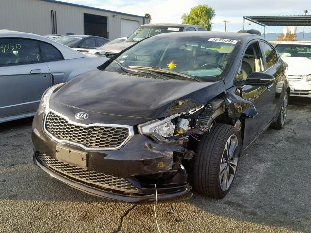 KNAFX4A81F5405598 - 2015 KIA FORTE EX BLACK photo 2