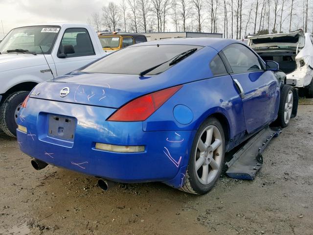 JN1AZ34DX3T102145 - 2003 NISSAN 350Z COUPE BLUE photo 4