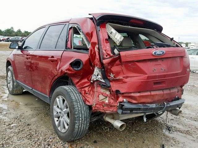 2FMDK3JC6DBB29740 - 2013 FORD EDGE SEL RED photo 3