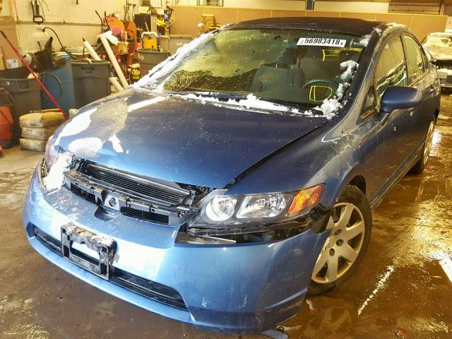 1HGFA16518L114116 - 2008 HONDA CIVIC LX BLUE photo 2