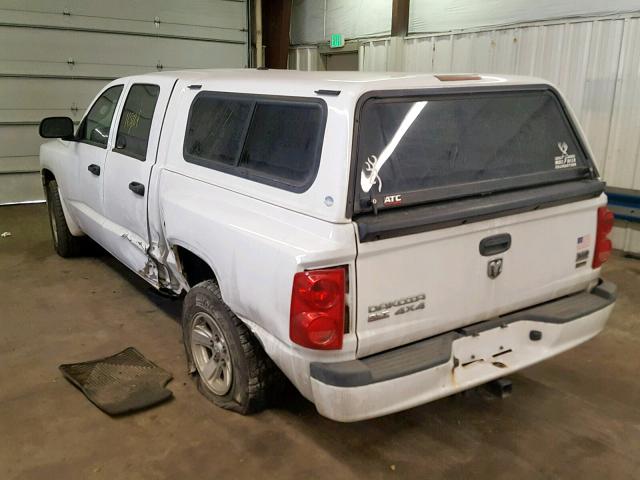 1D7HW48N48S527392 - 2008 DODGE DAKOTA QUA WHITE photo 3