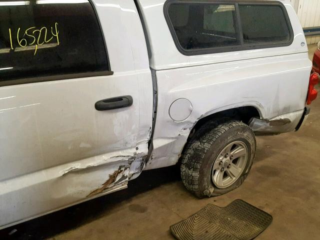 1D7HW48N48S527392 - 2008 DODGE DAKOTA QUA WHITE photo 9