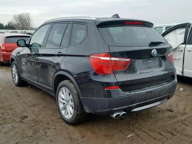 5UXWX9C56E0D40649 - 2014 BMW X3 XDRIVE2 BLACK photo 3