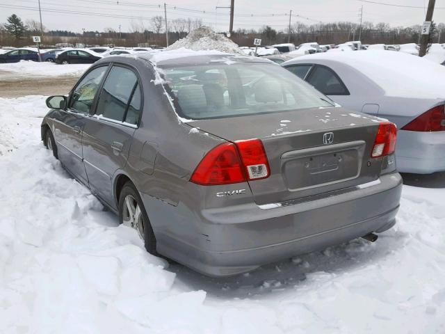 2HGES26724H642688 - 2004 HONDA CIVIC EX GRAY photo 3