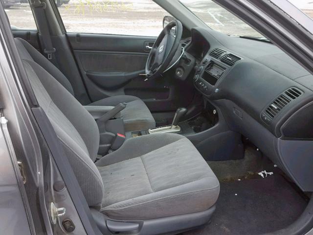 2HGES26724H642688 - 2004 HONDA CIVIC EX GRAY photo 5