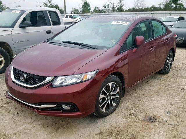 2HGFB2F97DH508670 - 2013 HONDA CIVIC EXL BURGUNDY photo 2