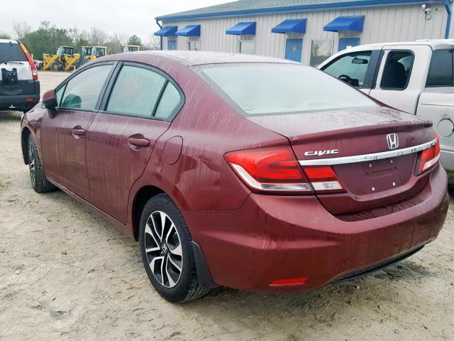 2HGFB2F97DH508670 - 2013 HONDA CIVIC EXL BURGUNDY photo 3