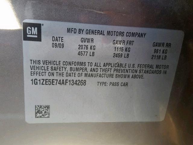 1G1ZE5E74AF134268 - 2010 CHEVROLET MALIBU LTZ BROWN photo 10