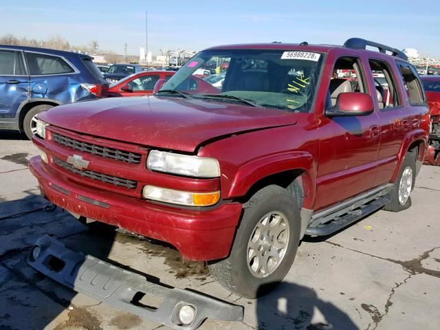 1GNEC13T45R242891 - 2005 CHEVROLET TAHOE C150 RED photo 2