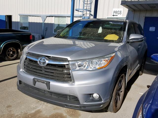 5TDBKRFH2ES019920 - 2014 TOYOTA HIGHLANDER GRAY photo 2