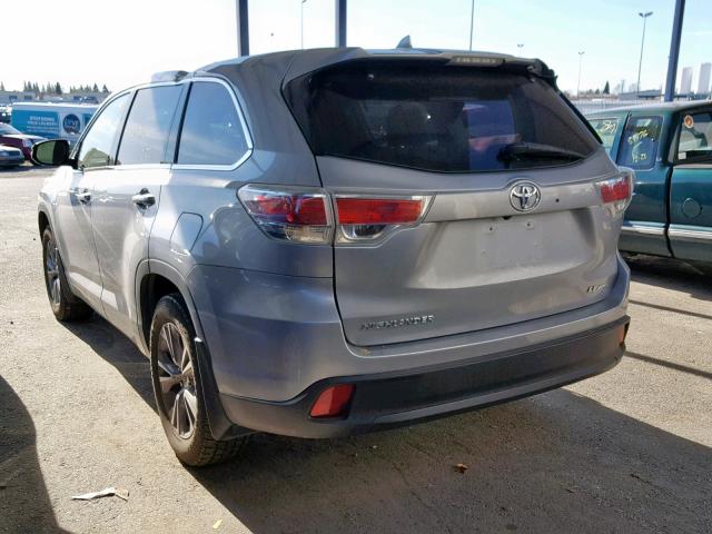 5TDBKRFH2ES019920 - 2014 TOYOTA HIGHLANDER GRAY photo 3