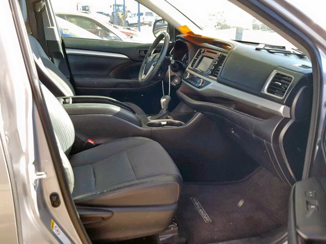 5TDBKRFH2ES019920 - 2014 TOYOTA HIGHLANDER GRAY photo 5