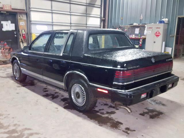 3C3XA5630MT601805 - 1991 CHRYSLER LEBARON A- BLACK photo 3