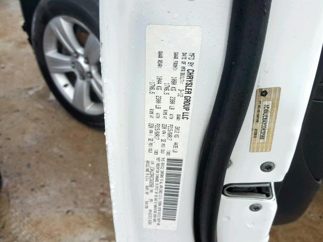 1C4NJCBA2CD632568 - 2012 JEEP COMPASS SP თეთრი ფოტო 10