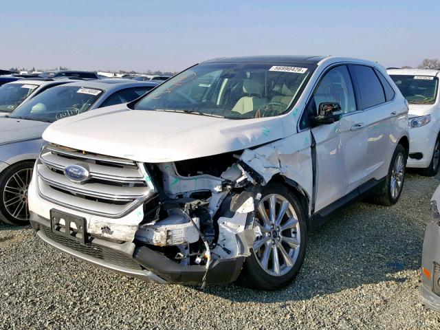 2FMPK4K85JBB15952 - 2018 FORD EDGE TITAN WHITE photo 2