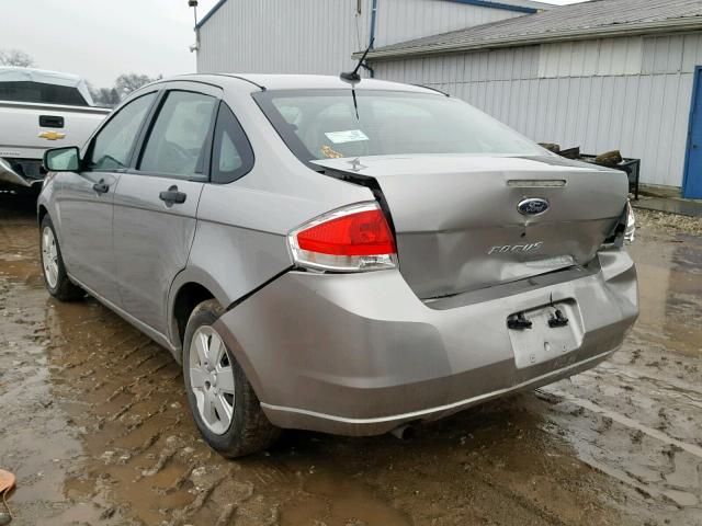 1FAHP34N88W243057 - 2008 FORD FOCUS S/SE GRAY photo 3