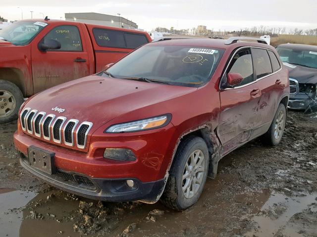 1C4PJMCS0FW564124 - 2015 JEEP CHEROKEE L RED photo 2